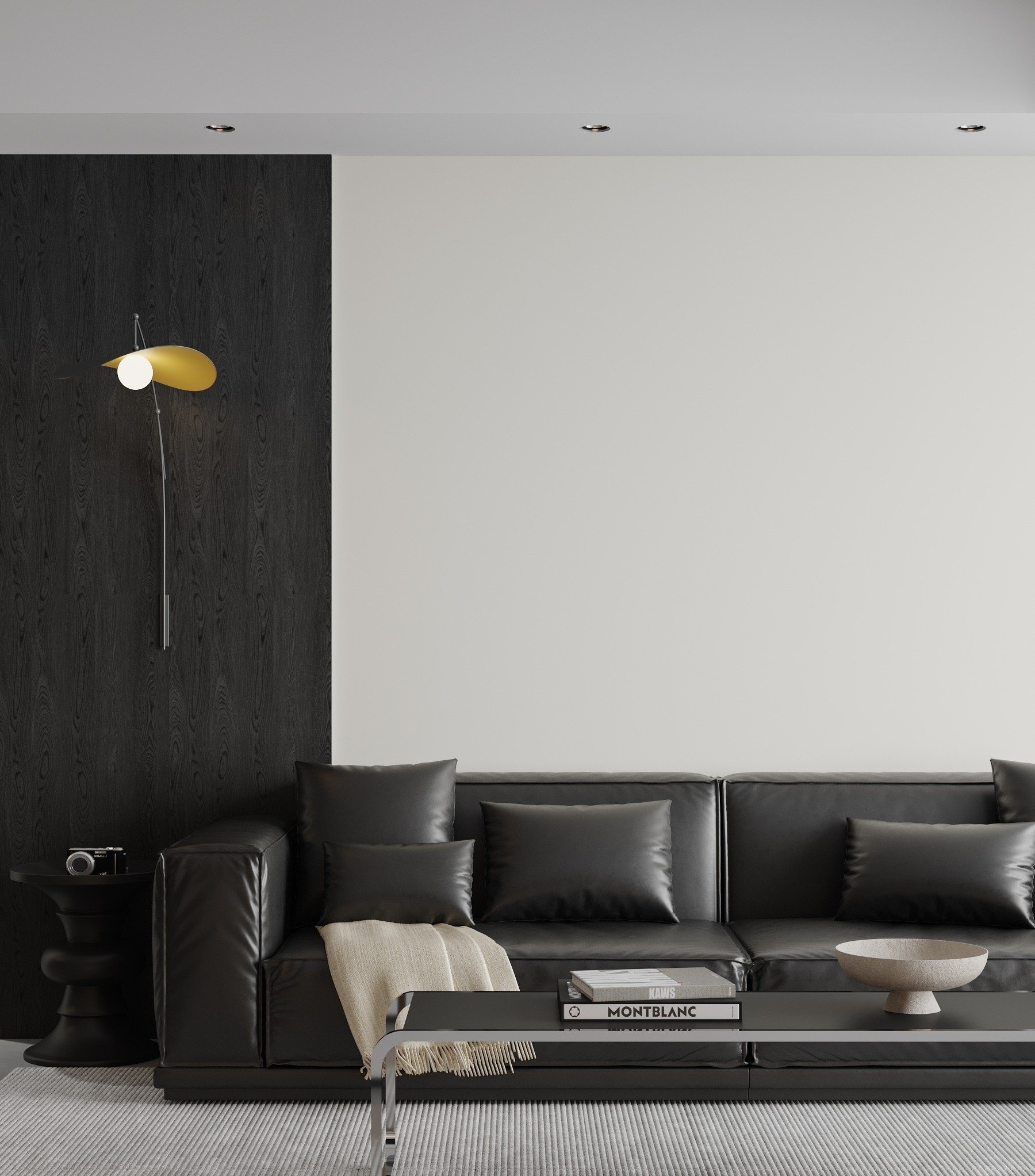 Modern living room monochrome interior Singapore